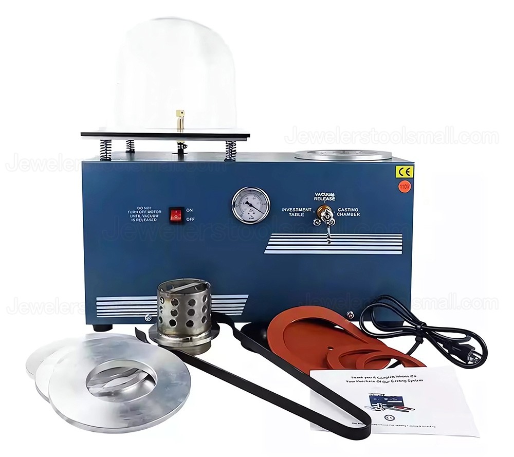 4L Medium Portable Jewelry Casting Machine Vacuum Investing Lost Wax Casting Equipment